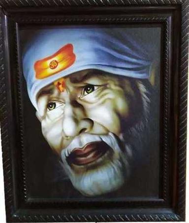 Chemical Resistant Wall Hanging Sai Baba Photo Frame For Good Will And Prosperity And Happiness 