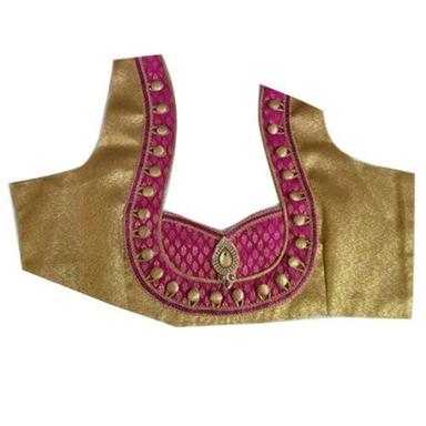 Sandal Designer Party Wear Silk Cotton Pink Colour Ladies Sleeveless Blouse