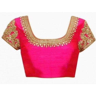 Quick Dry Pink Colour Party And Wedding Wear Ladies Designer Embroidered Blouse