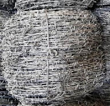 Silver Galvanized Iron Barbed Wire For Construction Use, 3 Mm Application: Military