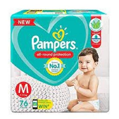 Cotton Pampers White Color All Rounder Protection Baby Pants With Aloe Vera Lotion