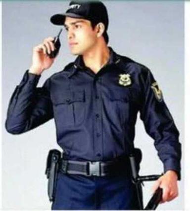 Summer Security Uniform In Cotton Polyester Fabric And Blue Color For Male Person, S To Xl