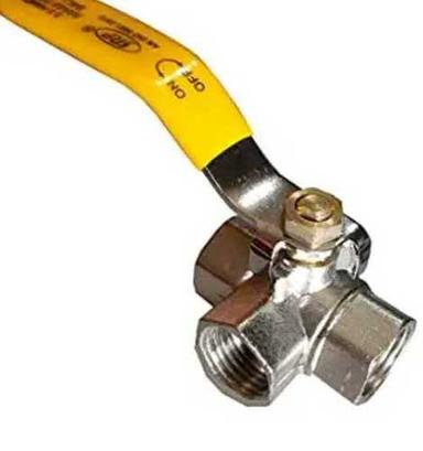 Metal Mild Steel Butterfly Valve In Silver Body And Yellow Handle Color