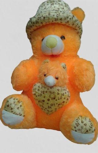 Orange Color Cotton Stuffing Cute Teddy Bear With Small Baby For Kids