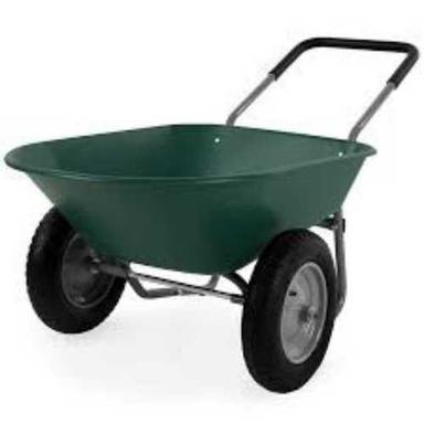 Double Wheel Barrow In Green Color And Mild Steel Metal, Lightweight And Rustproof Application: Building Construction