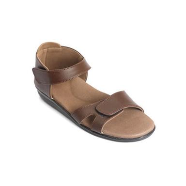 Ladies Casual Wear Lightweighted Slip-On Brown Synthetic Sandal With Straps  Heel Size: Medium Heal