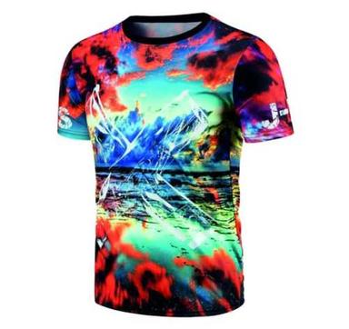 Short Sleeve Multicolor Polyester T Shirt For Casual Wear Occasion, Comfortable Size: As