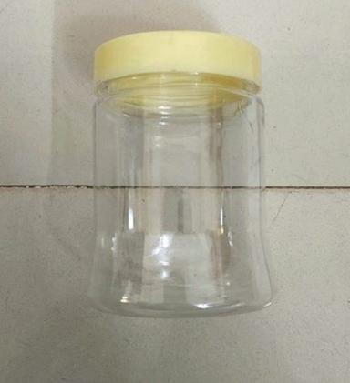 White Highly Durable Grocery Airtight Container Transparent Plain Plastic Jar,500Gm 