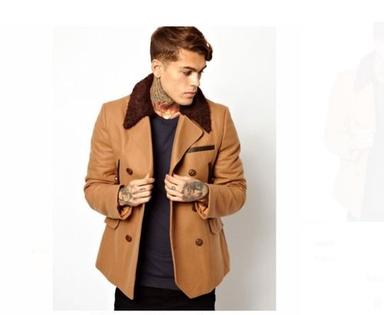 Casual Wear, Full Sleeves, Woolen Jacket, For Men'S In Brown Color  Chest Size: 32