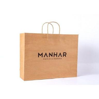Brown Color Printed Kraft Paper Bags With 4 Mm Thickness And Eco Friendly Pulp Material: Straw Pulp