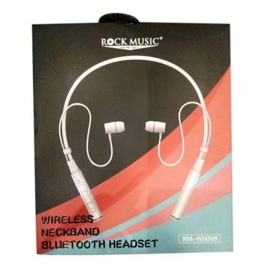 White Wireless In Ear Neckband Earphone With Mic And Long Lasting Battery Body Material: Plastic