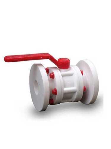 Ball Valve In Plastic Material And White Red Color For Pipe Fitting