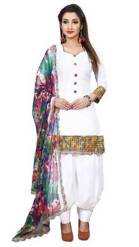 Woman'S Regular Wear Comfortable And Breathable Cotton Kurta & Patiyala Salwar  Decoration Material: Sequins