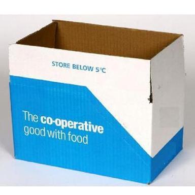 Paper White And Blue Printed Rectangular Corrugated Cardboard Box For Home Appliance