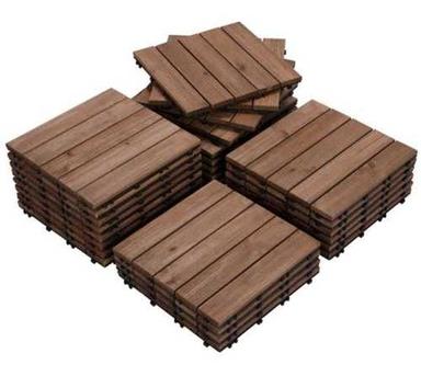 Brown. Strong Interlocking Wooden Flooring Patio Deck Tiles Solid Wood Tiles For Indoor Outdoor Applications