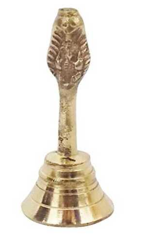 Golden Prime Brass Handheld Garuda Arti Pooja Bell (Ghanti) For Home Mandir And Office Shop