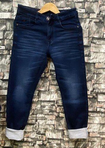 Quick Dry 100 Percent Cotton Light Weight And Durable Plain Blue Colour Mens Denim Jeans