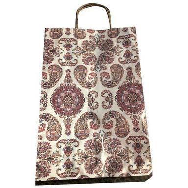 Brown 100% Recycled Paper, Stylish And Light Weight Designer Print Carry Bag