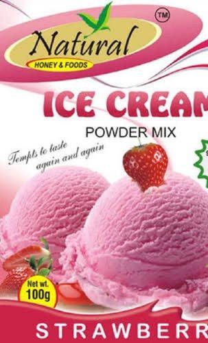 गुलाबी प्राकृतिक और मीठा स्वाद स्वादिष्ट स्ट्राबेरी फ्लेवर आइसक्रीम पाउडर, 100G (गुलाबी) 