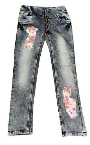 Ladies Casual Regular Fit Ankle Length Grey And White Printed Denim Jeans Age Group: >16 Years