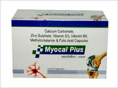 Myocal Plus Calcium Carbonate, Zinc Sulphate, Vitamin D3, Vitamin B6, Methylcobalamin And Folic Acid Capsules, 10X10 Blister Pack General Medicines