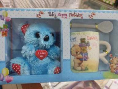 Blue Attractive Design Teddy Bear And Cup Set Gift Box For Birthday Gift