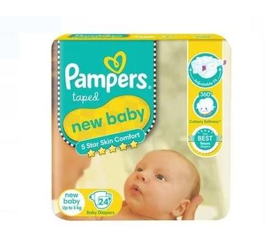 White Pack Of 24 Pieces, Disposable Pampers Active Baby Diapers For Baby Use