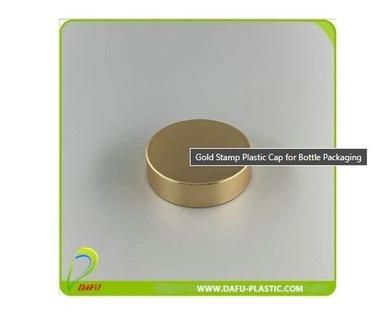 Golden Round Shape Gold Stamp Plastic Cap For Bottle Packaging