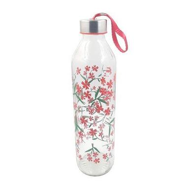 Flower Printed Glass Water Bottle With Round Neck And Leak Proof, Durable Sealing Type: Dropper