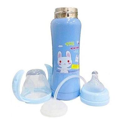  आरामदायक हैंडल और सॉफ्ट स्पाउट के साथ हाइजीनिक डिशवॉशर सेफ ब्लू प्लास्टिक बेबी फीडिंग बॉटल 