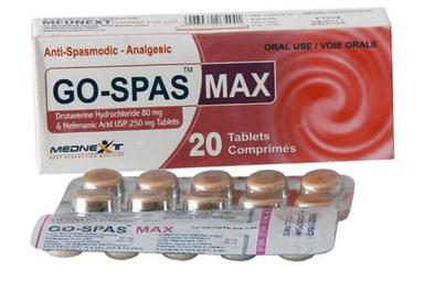  गो-स्पा मैक्स मेफेनैमिक एसिड और ड्रोटावेरिन एंटीस्पास्मोडिक टैबलेट सामान्य दवाएं