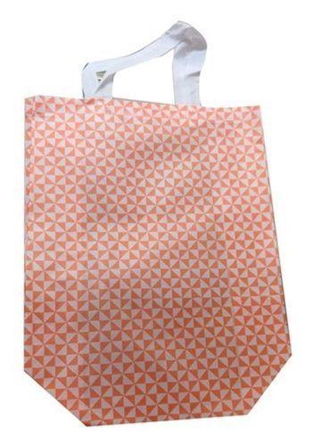 White And Orange Attention Grabbing, Laminated, Non Woven Box Bag.