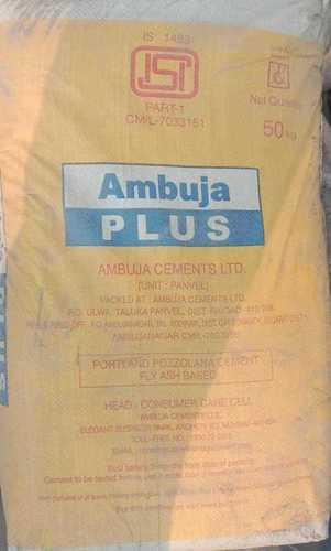 Grey Ambuja Plus Pozzolana Portland Cement Use For Contraction Packaging Size 50 Kg Bag