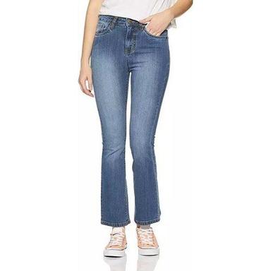 Washable Ladies Comfort Fit Denim Blue Boot Cut Jeans(24-30 Inches Waist)
