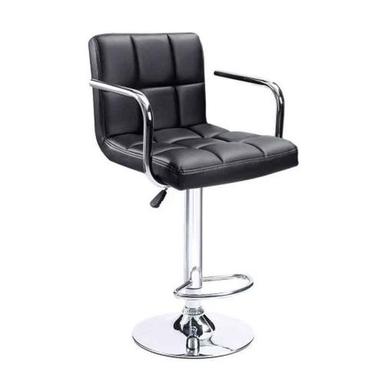 Machine Made Leather And Metal Body Cadbury Armrest Bar Stool Chair Use For Cafe And Offices