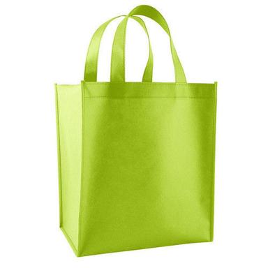 With Handle Completely Eco Friendly Cloth Carry Non-Woven Plain Green Woven Bags 