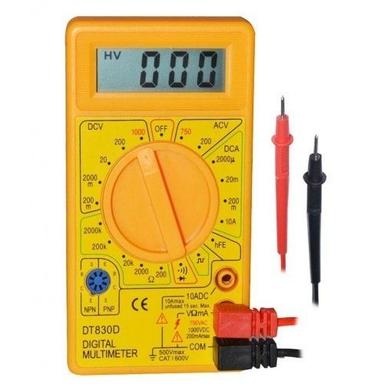 Yellow Battery Operated 3-6 Volt Dc Digital Multi Meter