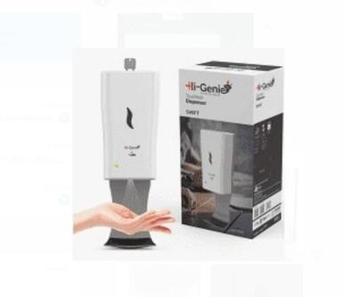 Plastic Hi-Genie Wall Mounted White And Grey Automatic Sanitizer Dispenser Mist Spray