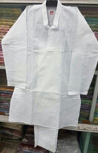 पुरुषों के लिए औपचारिक पोशाक लंबी आस्तीन सफेद 100% कपास सादा कुर्ता पजामा सजावट सामग्री: कपड़ा