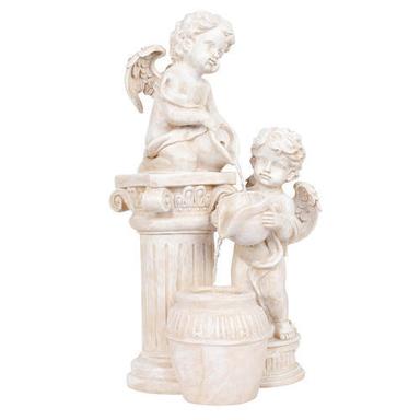 Strong And Durable Plastic Lightweight Polyresin Resin Angels Water Fountain