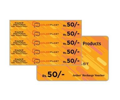 Vary Colorplast Printed Aether Recharge Voucher Kraft Paper Cards For Telecom