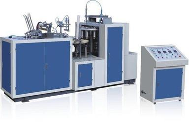 Blue High Efficient And Premium Semi Automatic Disposable Paper Cup Making Machine