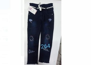Girls Casual Wear Slim Fit Ankle Length Blue Printed 100% Denim Jeans Age Group: >16 Years