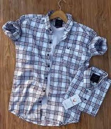 Skin Friendly Easy To Wash Casual Wear Kids Check Cotton Shirt 22-38 Inch Collar Style: Classic