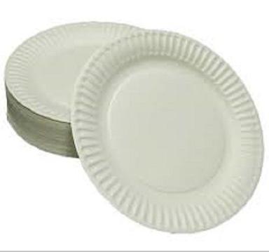 Paper White Color Round Shaped Disposable Snack Plate Light Weight And Long Lifespan