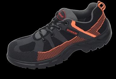 Black And Orange Highly Durable And Long Lasting Round Toe Safety Shoes Insole Material: Pvc