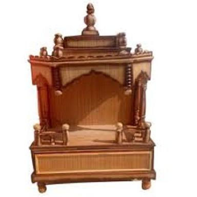Easy To Install Indian Traditional Handcrafted Extra Shinny Brown Colour Plywood Temple Use For Home And Office