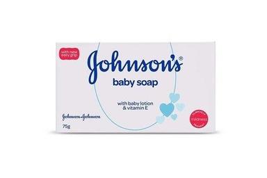 White 70 Gram Johnson Baby Soap With Baby Lotion And Vitamin E, Soft, Smooth