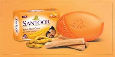 Bar Sandalwood And Turmeric Bath Soap Santoor, For Younger Looking And Glowing Skin 
