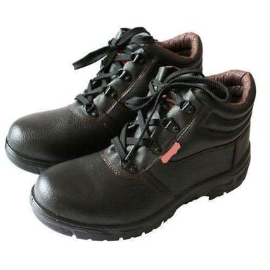 Simple Stylish And Comfortable Black Leather Safety Shoes For Men